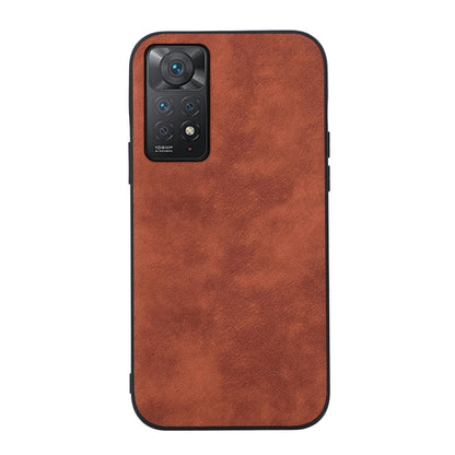 Brown Morocco-texture PU shockproof phone case with camera cutout