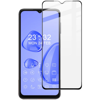 Tempered glass full-screen screen protector for a smartphone, clear with black edges