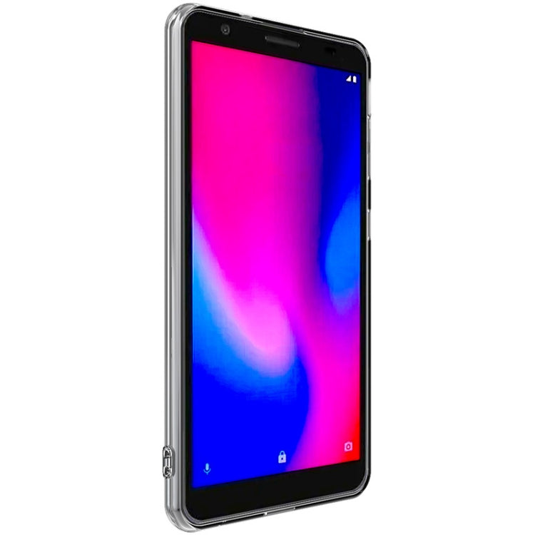 Transparent TPU phone case showing a snug fit around the phone edges