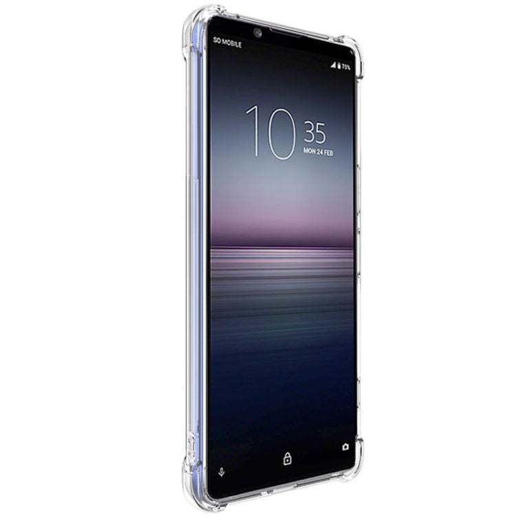 Clear TPU shockproof phone case covering corners and side buttons