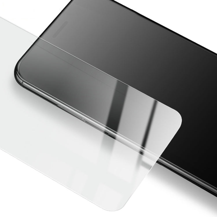 Tempered glass screen protector corner close-up, rounded curved edge