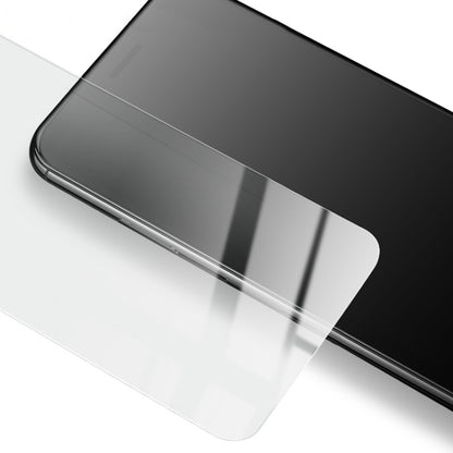 Tempered glass screen protector corner close-up, rounded curved edge