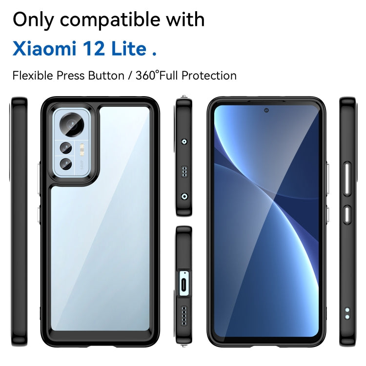 Shockproof TPU phone case for Xiaomi 12 Lite, black with raised camera cutout