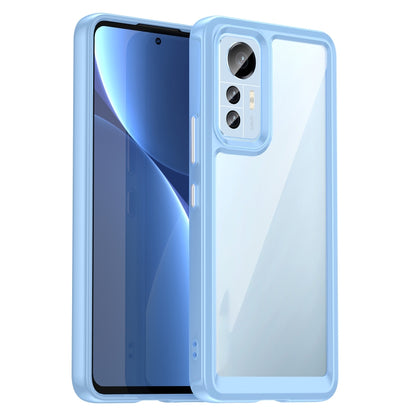 Shockproof TPU phone case for Xiaomi 12 Lite, blue frame with clear back