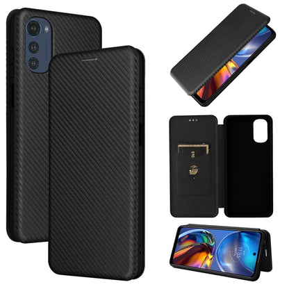 Black carbon fiber texture magnetic flip leather phone case set with cover and back
