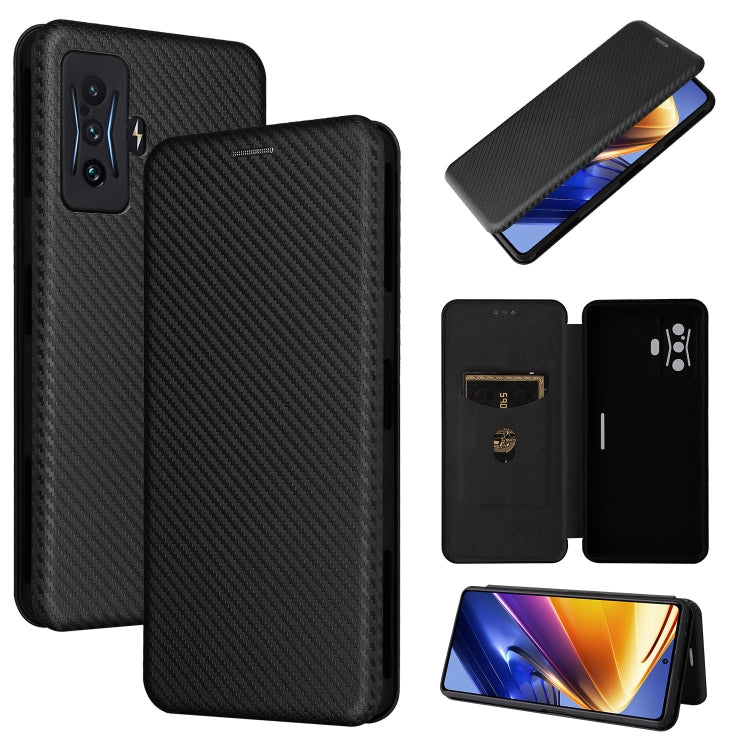 Black carbon-fiber textured leather phone case with magnetic horizontal flip cover and card slot