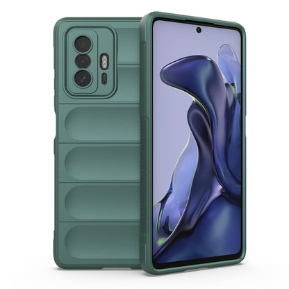 TPU flannel phone case with camera cutouts, dark green