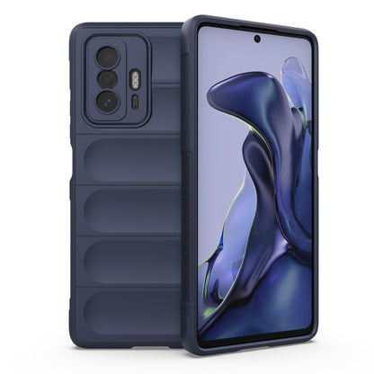 TPU flannel phone case with camera cutouts, dark blue