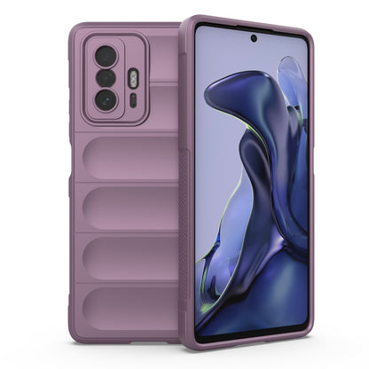 TPU flannel phone case with camera cutouts, purple
