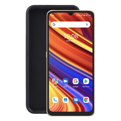 Black TPU phone case with raised edges on a front-view phone.