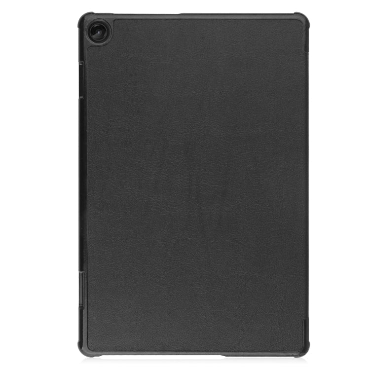 Black smart tablet case with textured back and camera cutout, closed cover