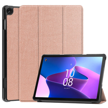 Rose gold 3-fold smart leather tablet case with front viewing stand