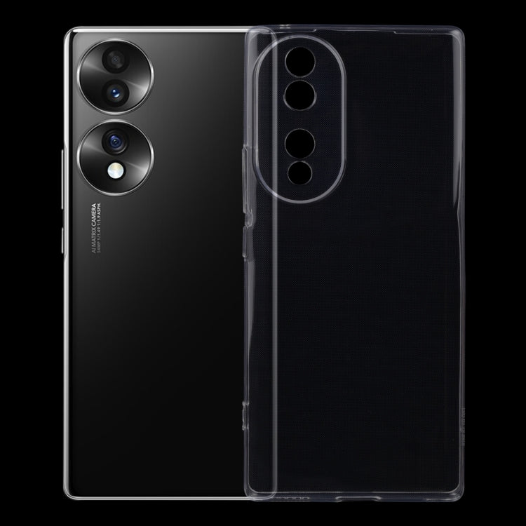 Transparent ultra-thin TPU phone case with raised camera cutouts and slim profile