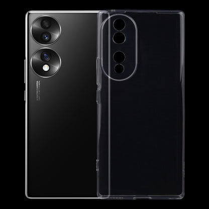 Transparent ultra-thin TPU phone case with raised camera cutouts and slim profile