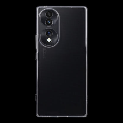 Clear TPU phone case, front view with camera openings and smooth edge protection