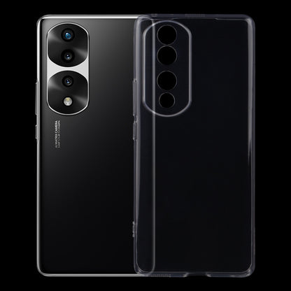 Transparent TPU phone case fitted on a phone back, showing camera openings