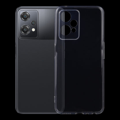 Clear TPU phone case fitted on a phone with textured back and camera cutouts