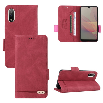 Brown leather flip phone case with magnetic clasp and card slot