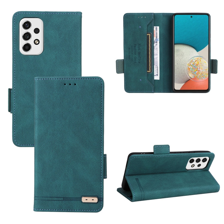 Teal leather flip phone case with magnetic clasp and card slot