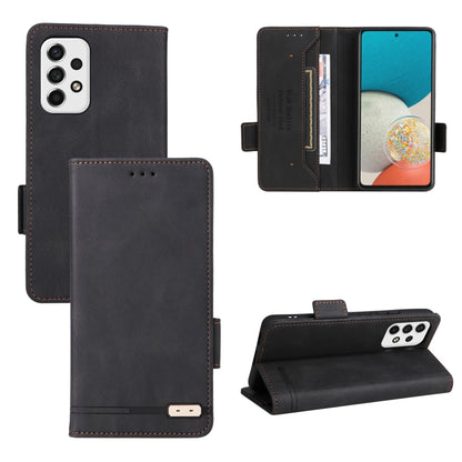 Black leather flip phone case with magnetic clasp and card pocket