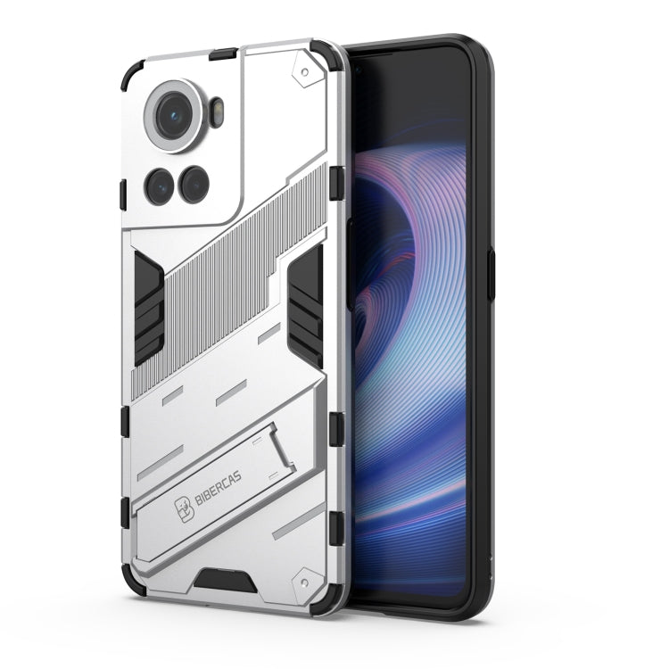 White rugged phone case with raised camera guards and textured impact panels