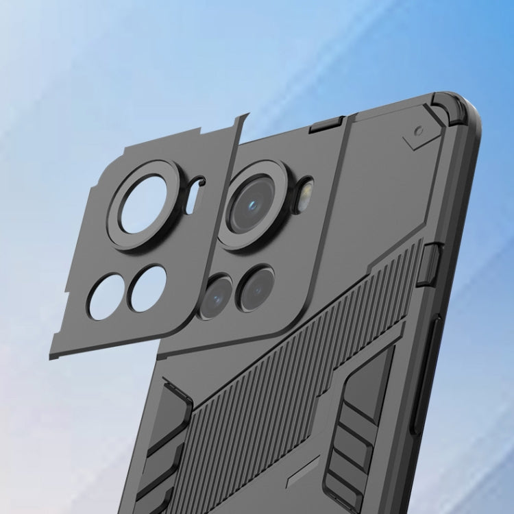 Rugged phone case with camera cutouts and textured front panel