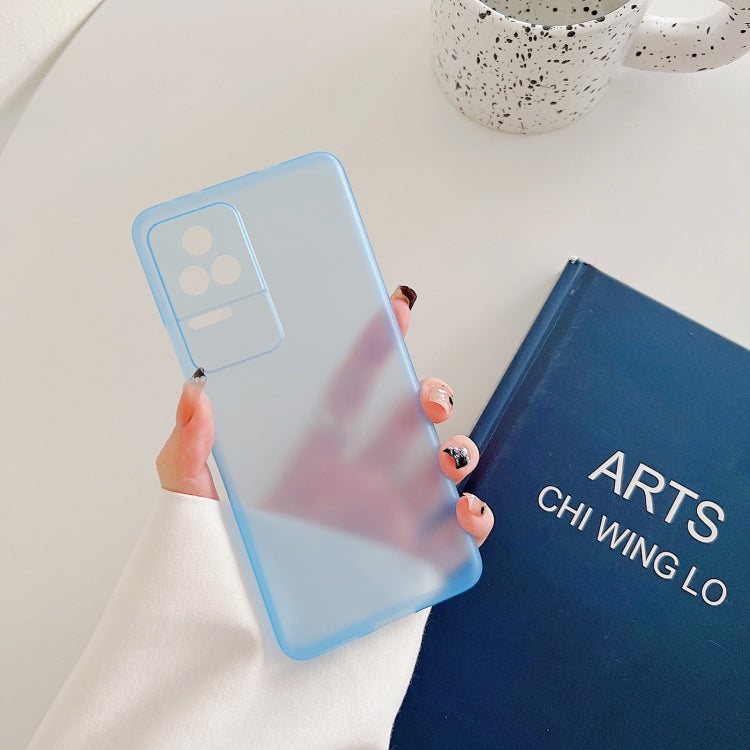 Ultra-thin frosted PP phone case, blue with camera cutout and slim edge design