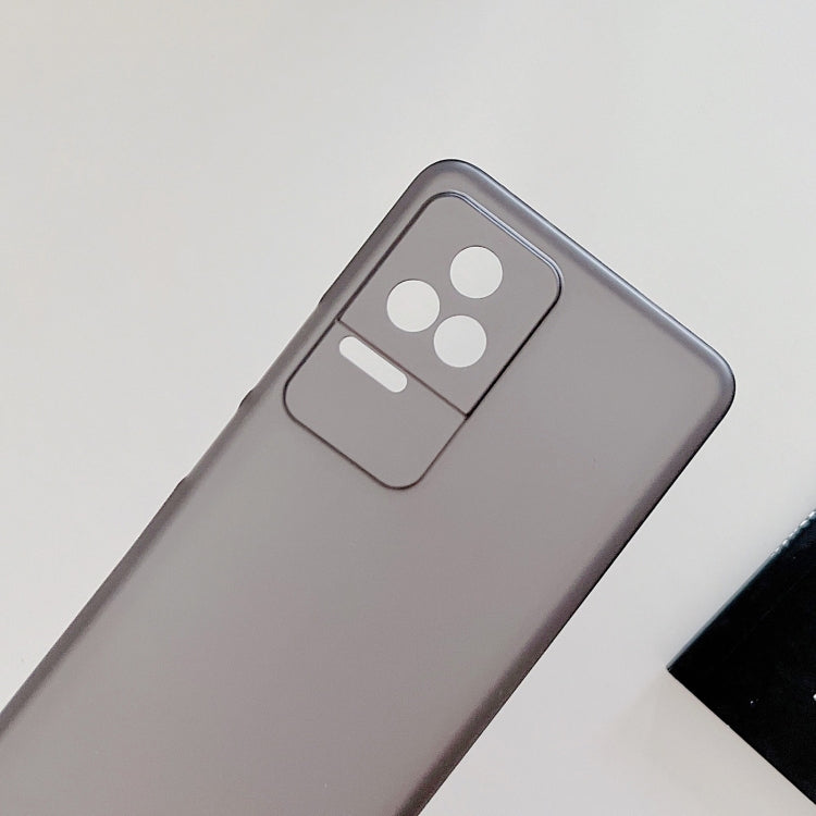 Ultra-thin frosted PP phone case, dark gray/black back with camera cutouts