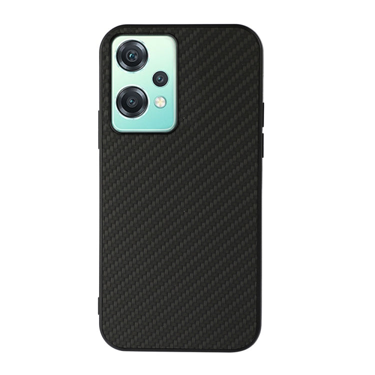 Black carbon-fiber textured shockproof phone case with raised camera bezel
