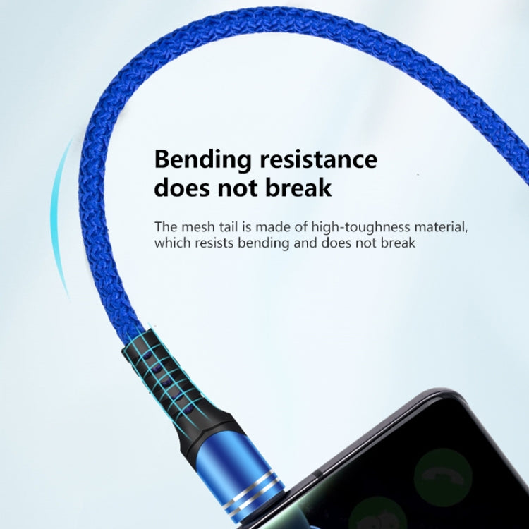 Blue woven charging cable with 8-pin connector