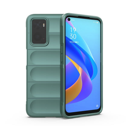 Dark green TPU phone case with camera cover and raised edges for screen protection
