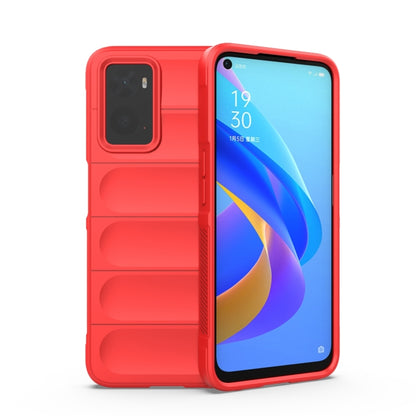 Red TPU phone case with camera cover and raised edges for screen protection