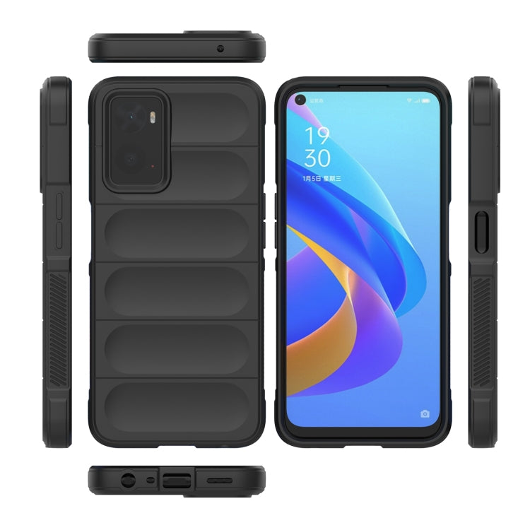 Black TPU flannel phone case with camera cutout, button openings, and side grips