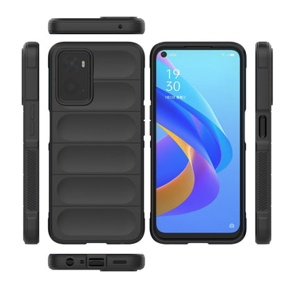 Black TPU flannel phone case with camera cutout, button openings, and side grips