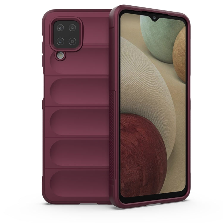 TPU phone case with camera cutout and back slots, wine red