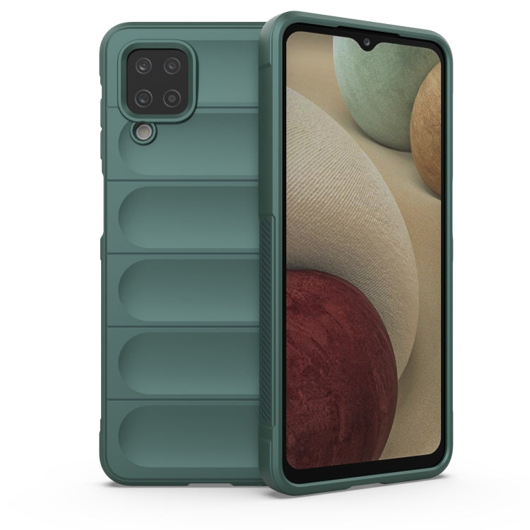 TPU phone case with camera cutout and back slots, dark green