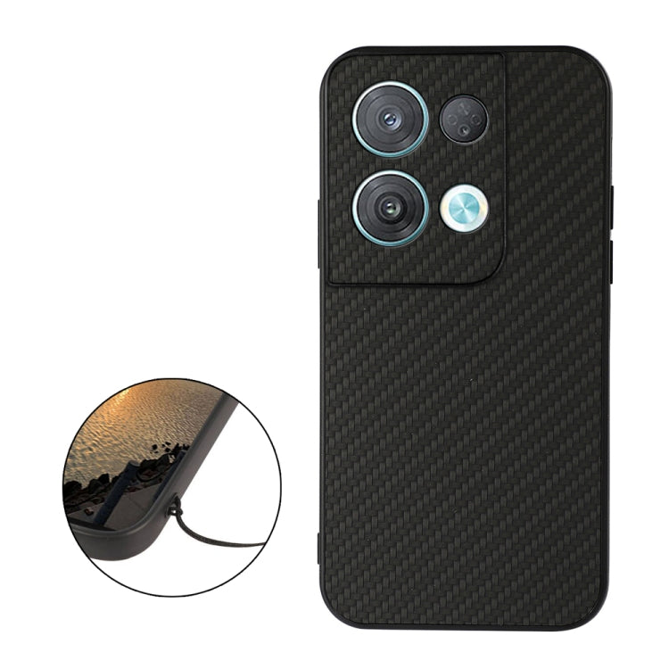 Black carbon fiber phone case with camera cutouts and raised edges