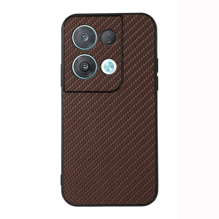 Brown carbon fiber texture phone case with camera cutouts