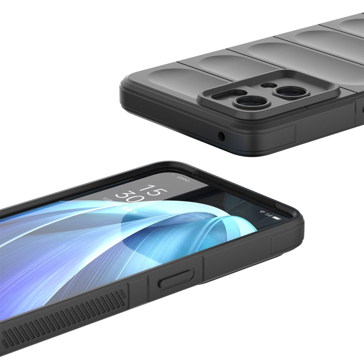 Black phone case with protective lip and side buttons, showing edge and camera area