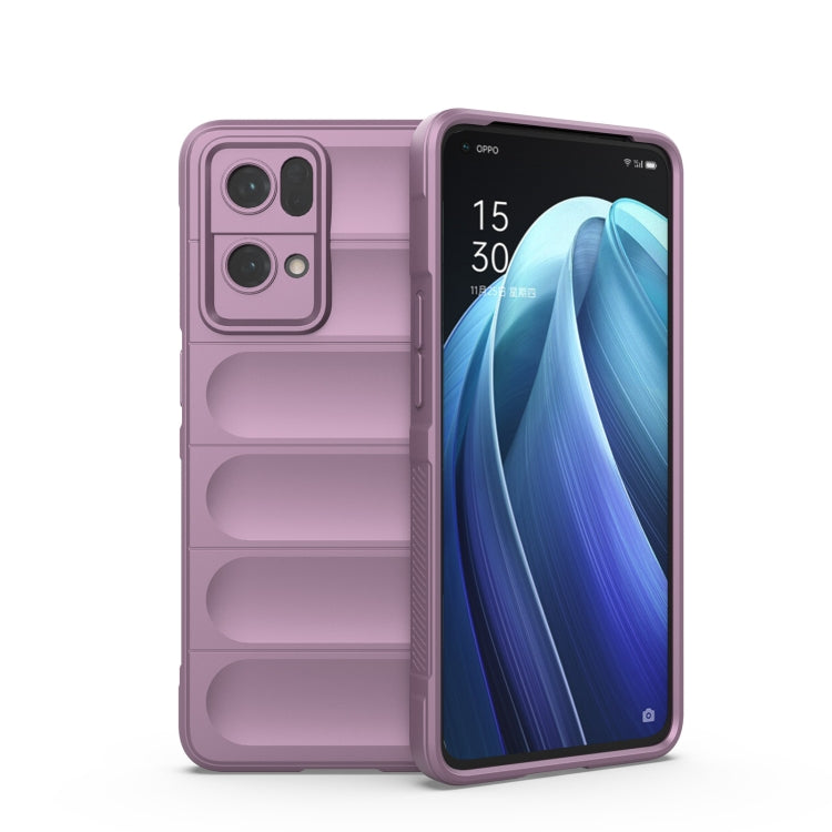Rugged lavender phone case with camera cutouts and raised side grip ridges