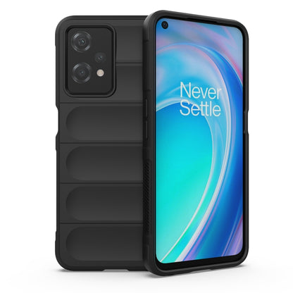 Rugged black phone case with camera cutouts and textured grip ridges