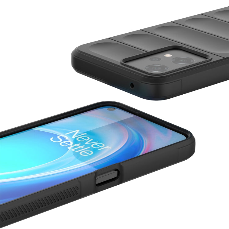 Black TPU phone case with side buttons access and raised screen lip.