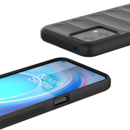 Black TPU phone case with side buttons access and raised screen lip.