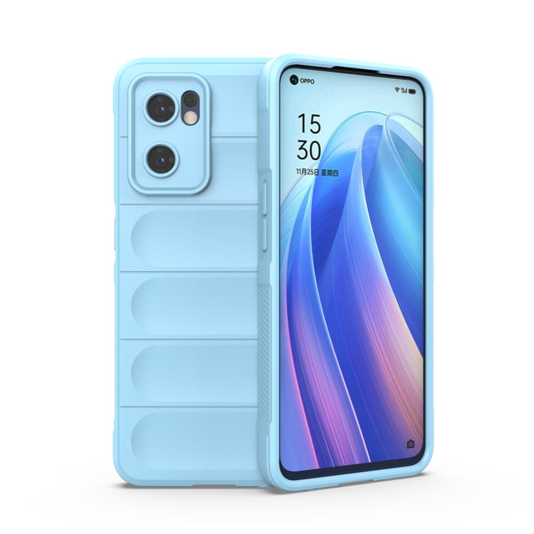 Light blue TPU and flannel phone case with raised camera protection and grip panels