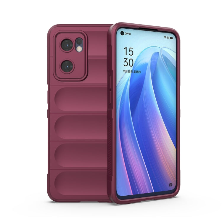 Wine red TPU and flannel phone case with raised camera protection and grip panels