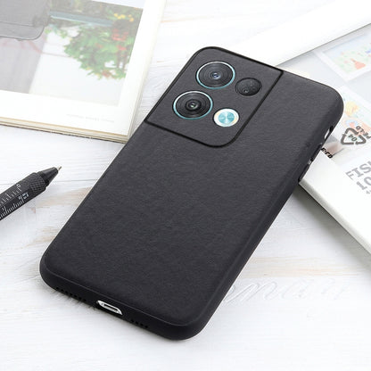 Black genuine leather phone case with camera cutout and raised camera area