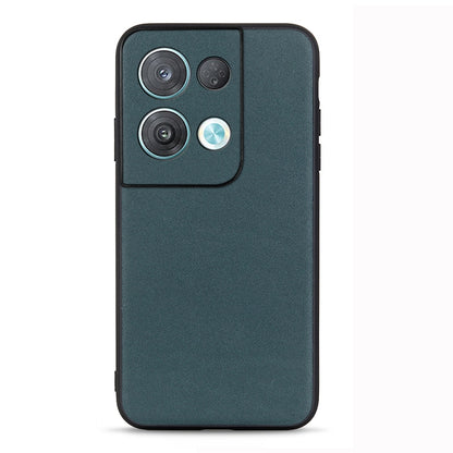 Green genuine leather phone case with camera cutout and slim protective sides