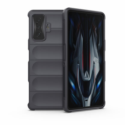 Rugged TPU phone case with flannel lining, dark grey, for Xiaomi Redmi K50 Gaming