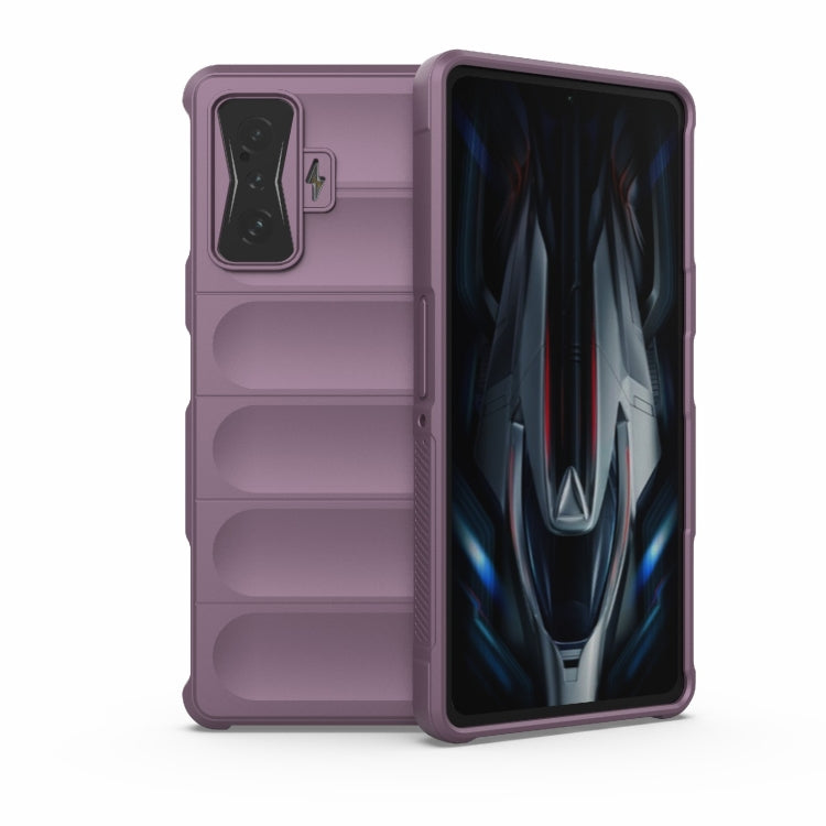 Rugged TPU phone case with flannel lining, purple, for Xiaomi Redmi K50 Gaming