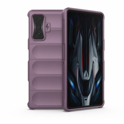 Rugged TPU phone case with flannel lining, purple, for Xiaomi Redmi K50 Gaming